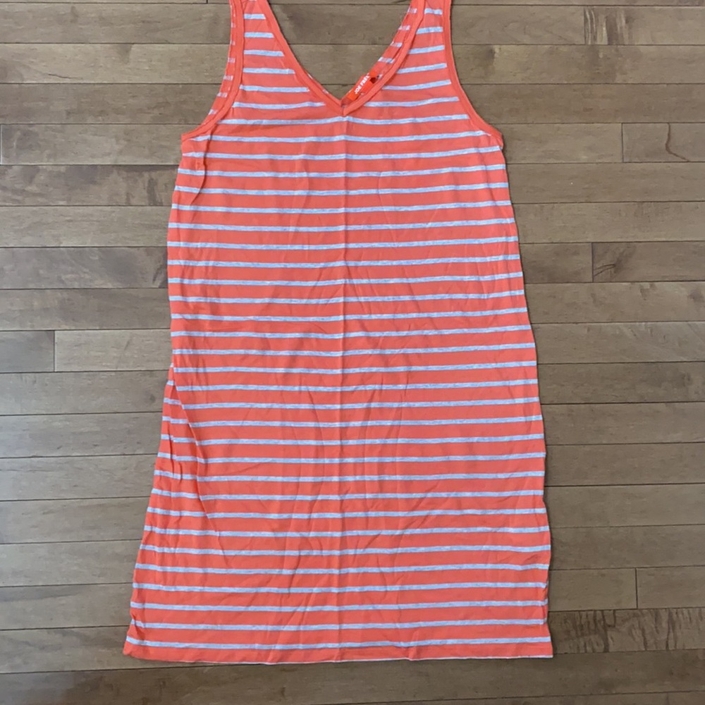 Joe Fresh V Neck Striped Tank Dress Size M NWT